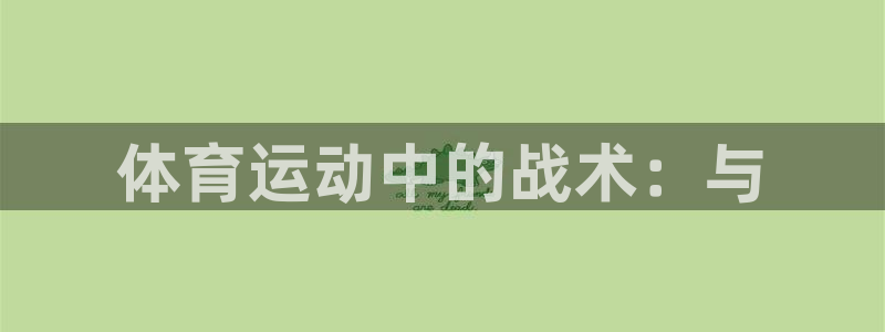 体育运动中的战术：与